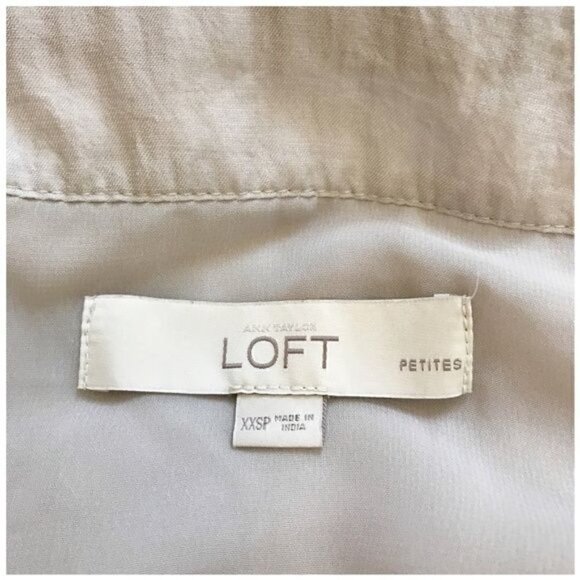 Loft taupe blouse w/ stones, Size XXSP - Picture 7 of 8